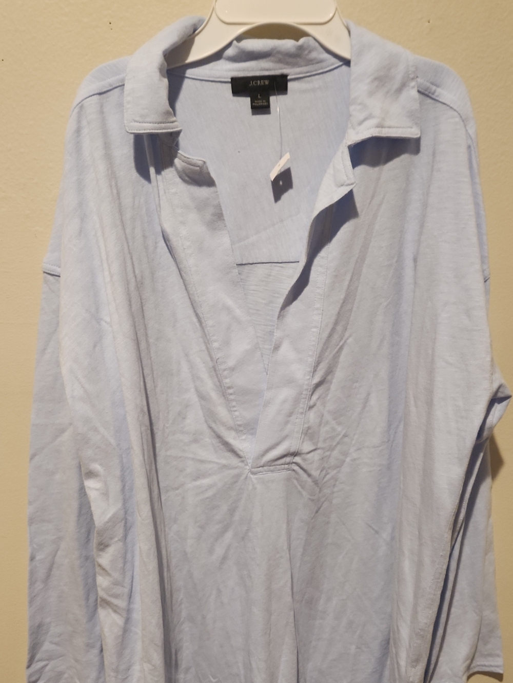 ❤️ NWT! J CREW V-NECK SLUB COTTON TUNIC DRESS, LARGE - Picture 3 of 11